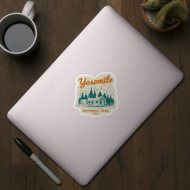 Yosemite National Park Retro Vintage Camping by PUFFYP